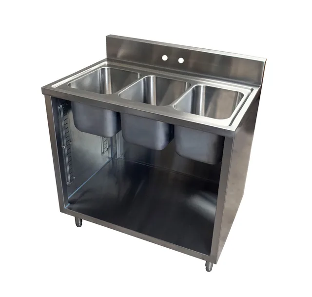 BK Resources CSTR5-3-1014 — 3-Compartment Sink, 36"W x 24"D x 39.75"H, stainless steel