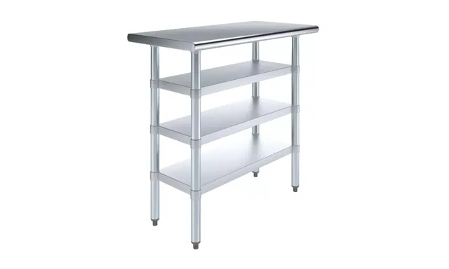 AmGood AMGWT-1836-3SH — Work Table, 36"W x 18"D, 18-ga 430 stainless steel