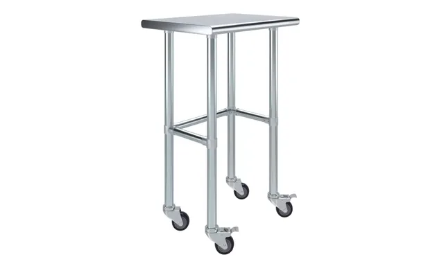 AmGood AMGWT-1824-RCB-WHEELS — Work Table with Casters, 18-ga 430 stainless steel