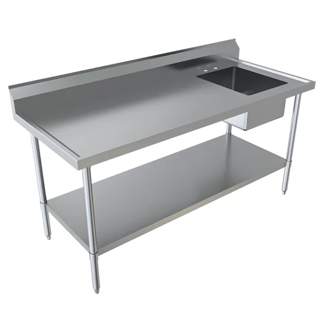 BK Resources BKMPT-3072S-R — Work Table, 72"W x 30"D x 41.75"H, 18-ga 430 stainless steel