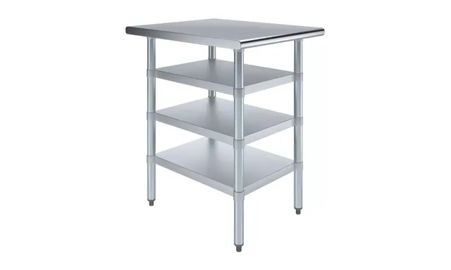AmGood AMGWT-3024-3SH — Work Table, 24"W x 30"D, 18-ga 430 stainless steel