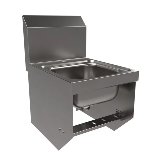 BK Resources BKHS-D-SS-1-BKK — Wall-Mount Hand Sink, 20-ga 304 stainless, knee valve