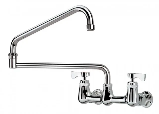 Krowne 14-824L — Wall-mount faucet, 8" centers, double-jointed