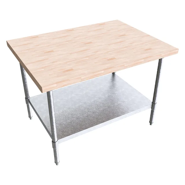 BK Resources MFTG-4836 — Work Table, 48"W x 36"D x 34.75"H, hard maple top