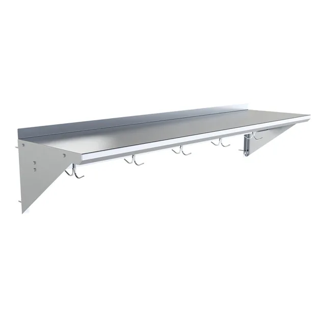 BK Resources BKWS-1660-PR — Wall Shelf, 60"W x 16"D, stainless steel