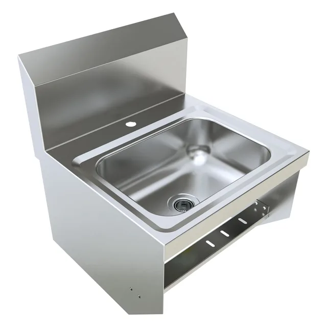 BK Resources BKHS-D-1410-1-BKK — Wall-Mount Hand Sink, 17"W x 17"D, 20-ga 304 stainless, knee valve