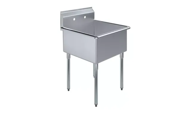 AmGood AMGSINKS1C-UT-242413-NF — 1-Compartment Sink, 2"W x 27"D, 18-ga 304 stainless steel
