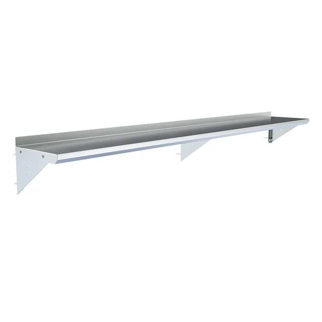 BK Resources BKWS-1284 — Wall Shelf, 84"W x 12"D, 18-ga 304 stainless steel