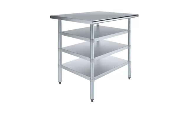 AmGood AMGWT-3036-3SH — Work Table, 36"W x 30"D, 18-ga 430 stainless steel