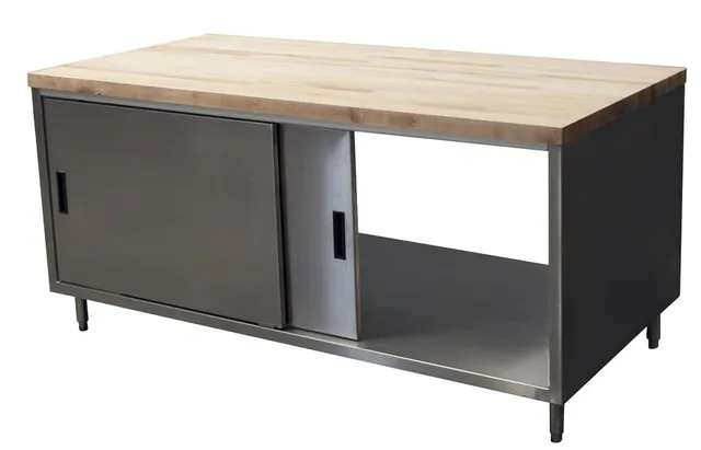 BK Resources CMT-3072S2 — Cabinet Base Work Table, 72"W x 30"D x 34.75"H, stainless steel
