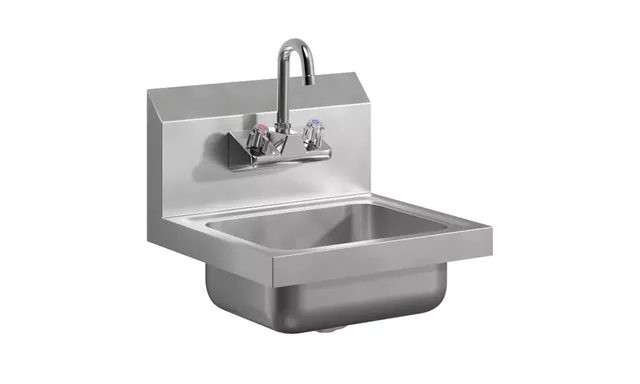AmGood AMGSINKHS-15 — Wall-Mount Hand Sink, 15"W x 15.75"D, 20-ga 304 stainless