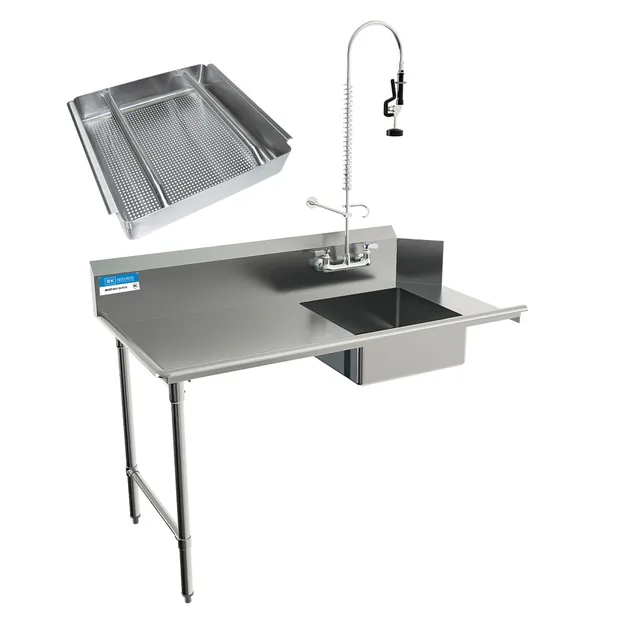 BK Resources BKSDT-60-L-SS-P3-G — Dish Table, 60"W x 30.38"D x 46.25"H, 18-ga