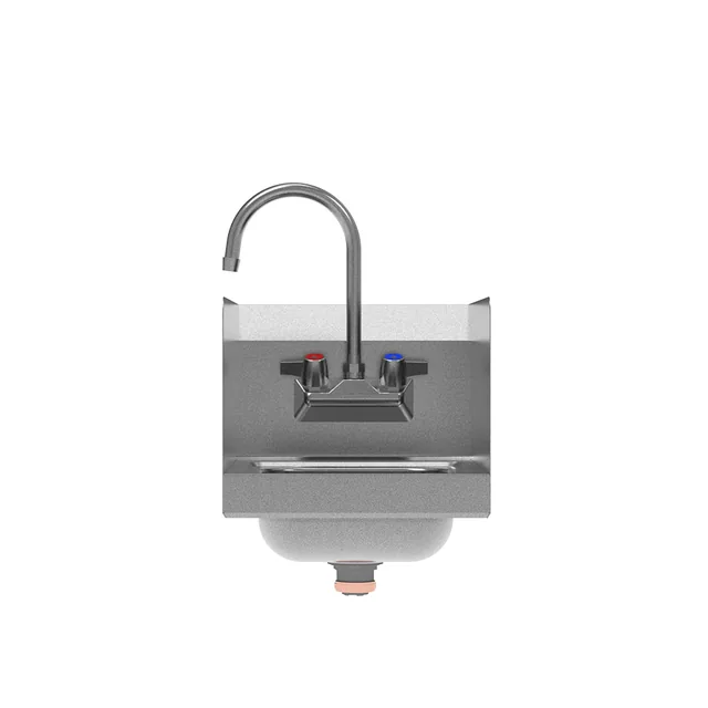 Atosa SH12SD — Wall-Mount Hand Sink, 16"W x 12"D, 20-ga 304 stainless, wrist blade, side splashes