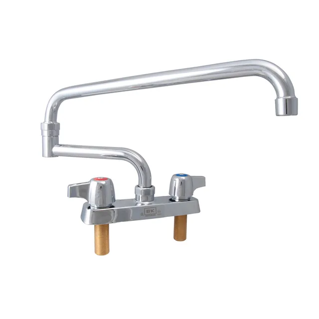 BK Resources BKD-18-G — Deck-mount faucet, 4" centers, double-jointed