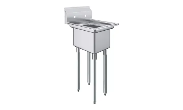 AmGood AMGSINKS1C-121610-NF — 1-Compartment Sink, 18-ga 304 stainless