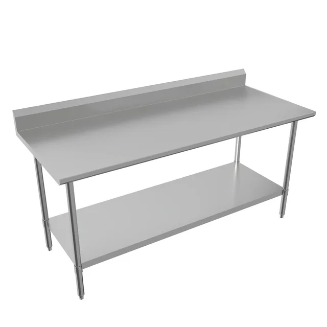BK Resources CVTR5-7230 — Riser-Top Work Table, 72"W x 30"D x 34.75"H, 16-ga 304 stainless steel