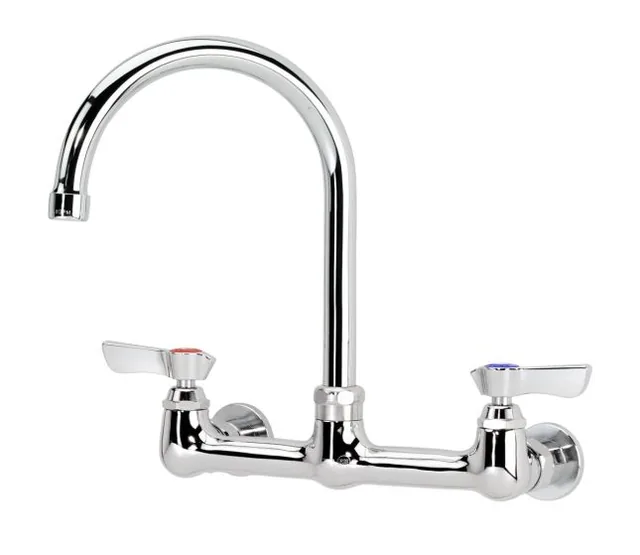 Krowne 12-801L — Wall-Mount Gooseneck Faucet, 8"" Centers, 6" Spout
