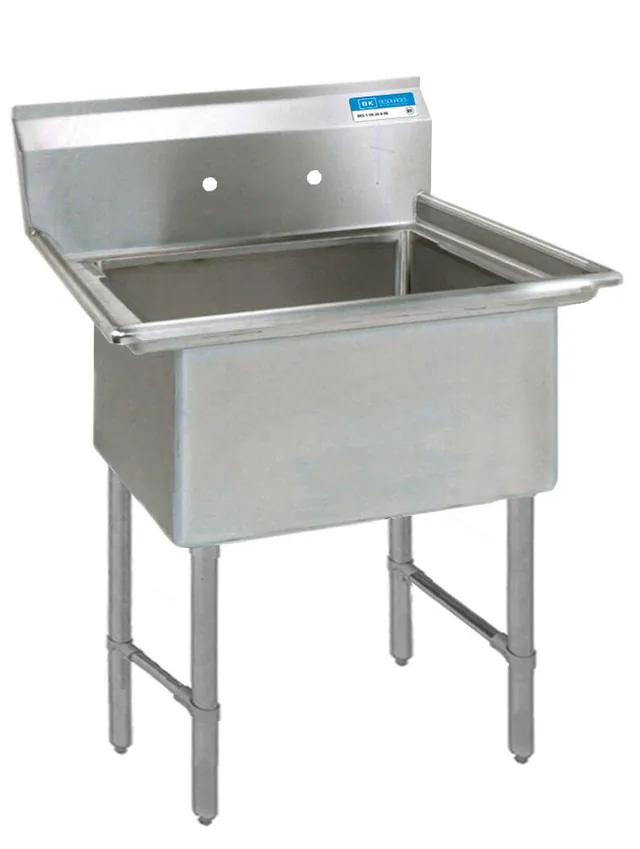 BK Resources BKS-1-1620-12S — 1-Compartment Sink, 21"W x 25.81"D x 43.75"H, stainless steel