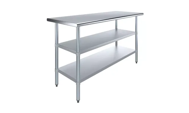 AmGood AMGWT-3060-2SH — Work Table, 60"W x 30"D, 18-ga 430 stainless steel