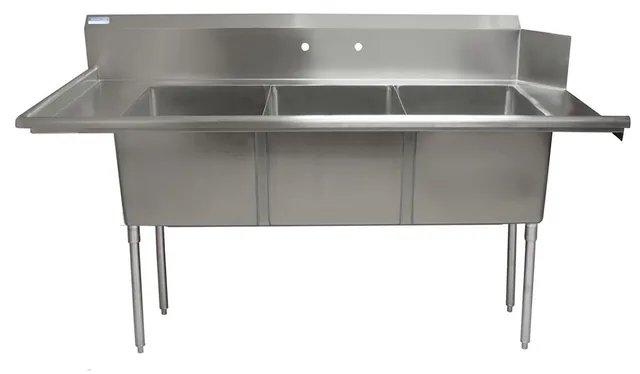 BK Resources BKSDT-3-1820-14-LSPG — Dish Table, 72"W x 30.38"D x 44"H, 18-ga