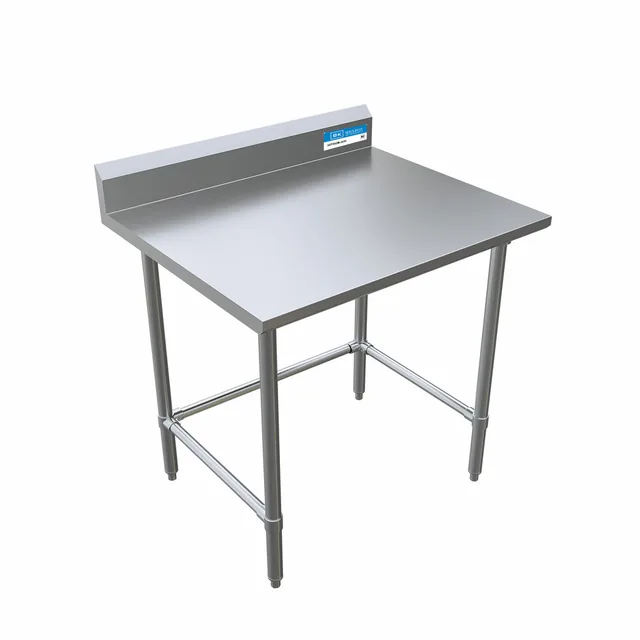 BK Resources SVTR5OB-3630 — Riser-Top Work Table with Open Base, 36"W x 30"D x 39.75"H, 18-ga stainless steel