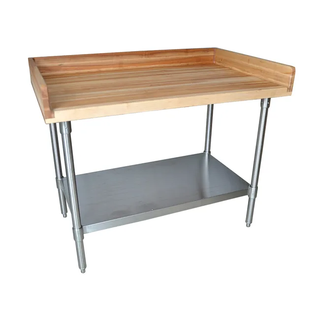 BK Resources MBTS-4830 — Work Table with Undershelf, 48"W x 30"D x 38.75"H, hard maple top