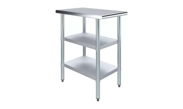AmGood AMGWT-3018-2SH — Work Table, 18"W x 30"D, 18-ga 430 stainless steel