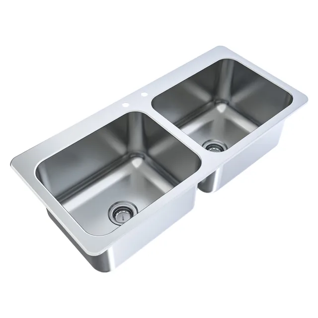 BK Resources DDI2-20161224 — Drop-In Sink, 45.25"W x 21"D x 12"H, stainless steel