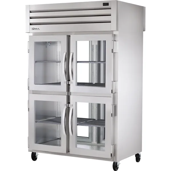 True STR2RPT-4HG-2G-HC — Reach-In Refrigerator with 8 Glass Doors, 52.63"W x 36.13"D x 77.75"H, 48.01 cu ft