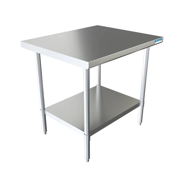 BK Resources CVT-3630 — Undershelf Work Table, 36"W x 30"D, 16-ga 304 stainless