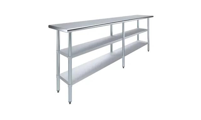AmGood AMGWT-1896-2SH — Work Table, 96"W x 18"D, 18-ga 430 stainless steel