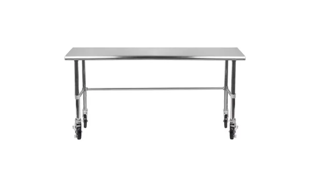 AmGood AMGWT-3060-RCB-WHEELS — Work Table with Casters, 18-ga 430 stainless steel