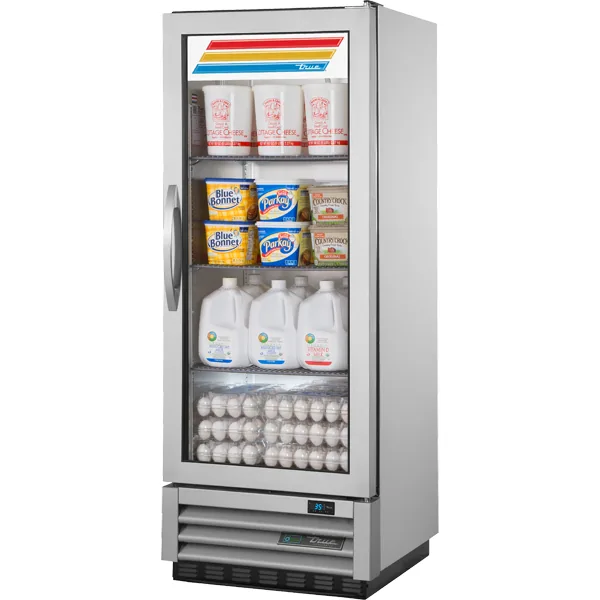 True T-12G-HC~FGD01 — Reach-In Refrigerator with 1 Glass Door, 24.88"W x 23.25"D x 63"H, 11.28 cu ft