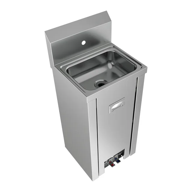 BK Resources BKHS-W-1410-PED — Hand Sink, 17"W x 15.4"D x 33"H, stainless steel