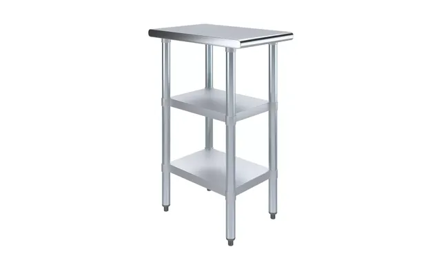 AmGood AMGWT-2415-2SH — Work Table, 15"W x 24"D, 18-ga 430 stainless steel