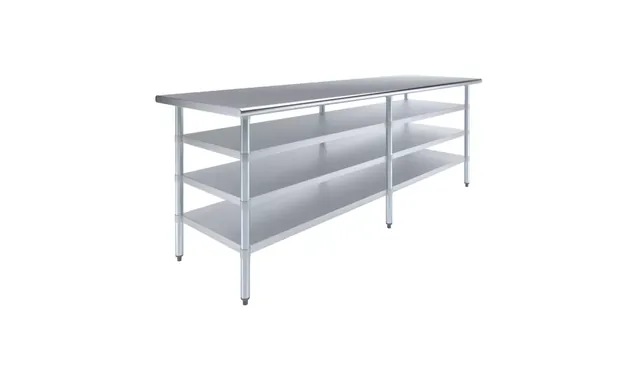 AmGood AMGWT-3096-3SH — Work Table, 96"W x 30"D, 18-ga 430 stainless steel