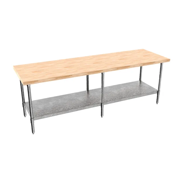 BK Resources MFTG-9630 — Work Table, 96"W x 30"D x 34.75"H, hard maple top