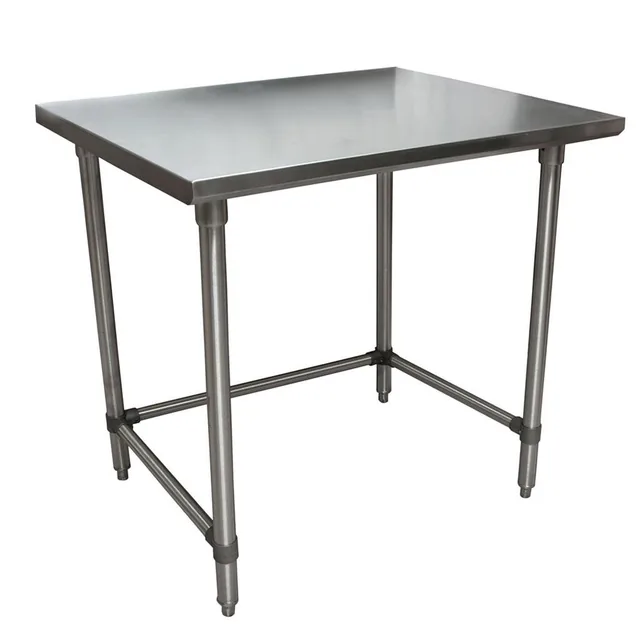BK Resources SVTOB-3624 — Work Table with Open Base, 36"W x 24"D, 18-ga 430 stainless steel