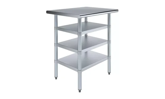 AmGood AMGWT-2430-3SH — Work Table, 30"W x 24"D, 18-ga 430 stainless steel