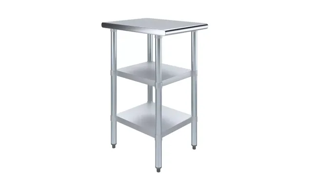 AmGood AMGWT-2418-2SH — Work Table, 18"W x 24"D, 18-ga 430 stainless steel