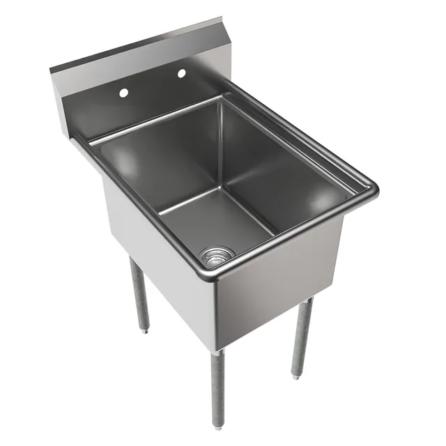 BK Resources BKS-1-1824-14 — 1-Compartment Sink, 23"W x 29.81"D x 43.75"H, stainless steel