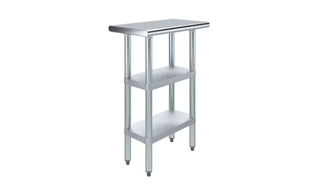 AmGood AMGWT-1424-2SH — Work Table, 24"W x 14"D, 18-ga 430 stainless steel