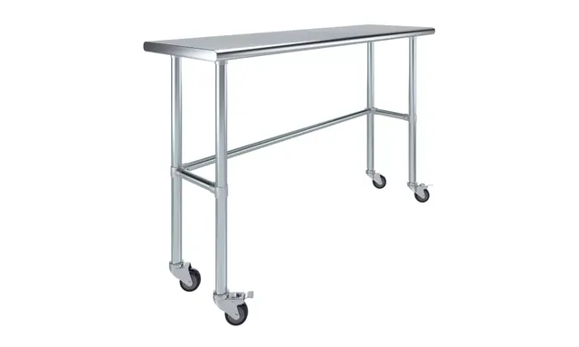 AmGood AMGWT-1860-RCB-WHEELS — Work Table with Casters, 18-ga 430 stainless steel