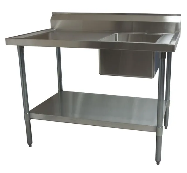 BK Resources BKMPT-3048S-R — Work Table, 48"W x 30"D x 41.75"H, 18-ga 430 stainless steel