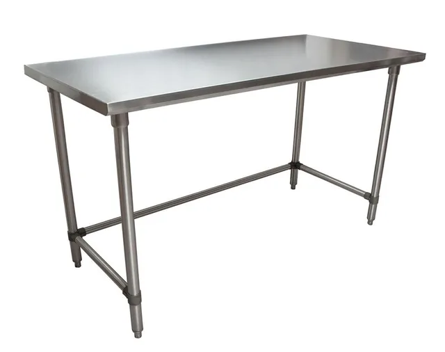 BK Resources SVTOB-6030 — Work Table with Open Base, 60"W x 30"D x 34.75"H, 18-ga 430 stainless steel