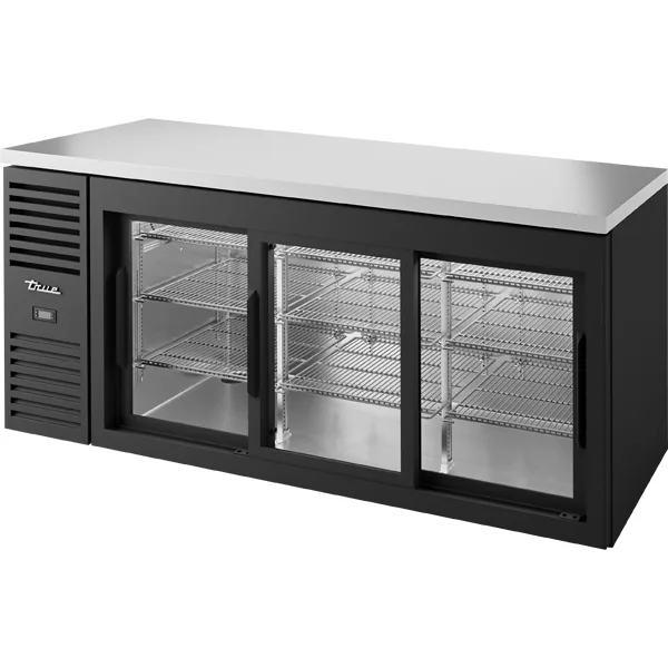 True TBR72-RISZ1-L-B-111-1 — 3-Door Back-Bar Refrigerator, 72″W