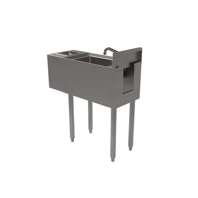 BK Resources UB4-21-SS12-GR-PG — Underbar Glass Rinser, 21"W x 12"D, 18-ga 304 stainless steel