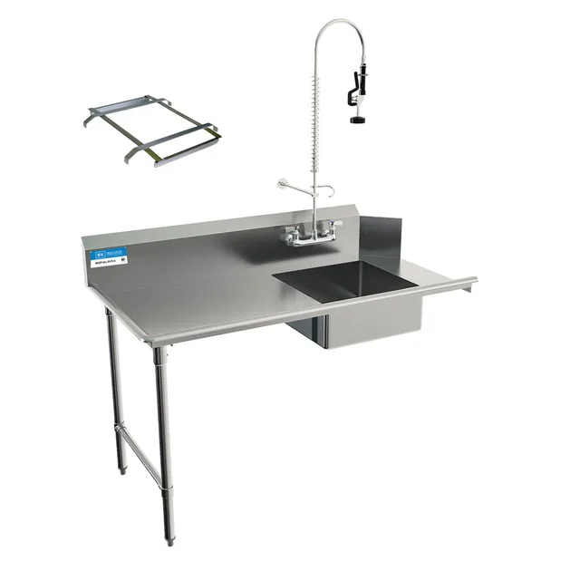 BK Resources BKSDT-60-L-SS-P2-G — Dish Table, 60"W x 30.38"D x 46.25"H, 18-ga