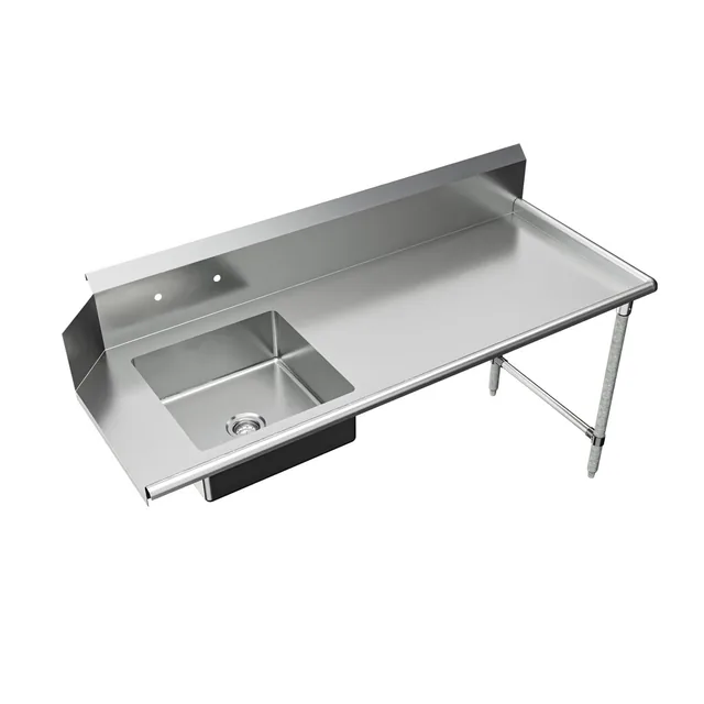 BK Resources BKSDT-72-R — Dish Table, 72"W x 30.38"D x 46.25"H, 18-ga 304 stainless steel