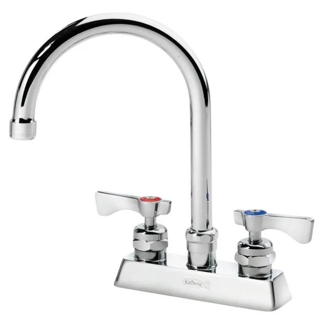 Krowne 15-301L — Deck-Mount Gooseneck Faucet, 4"" Centers, 6" Spout